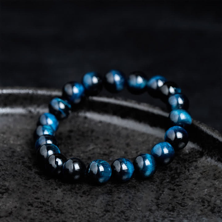 Buddha Stones Natural Blue Tiger's Eye Bead Protection Bracelet - image 2