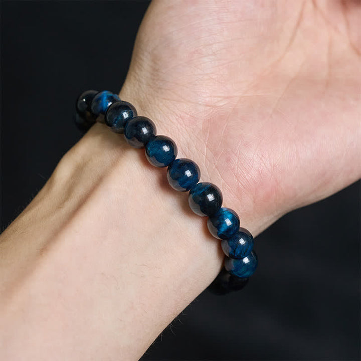 Buddha Stones Natural Blue Tiger's Eye Bead Protection Bracelet - image 4