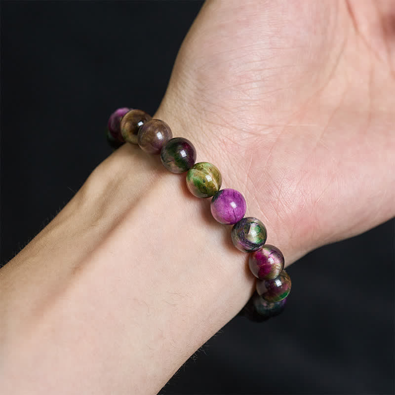 Buddha Stones Red Tiger Eye Colorful Bead Protection Bracelet - image 4