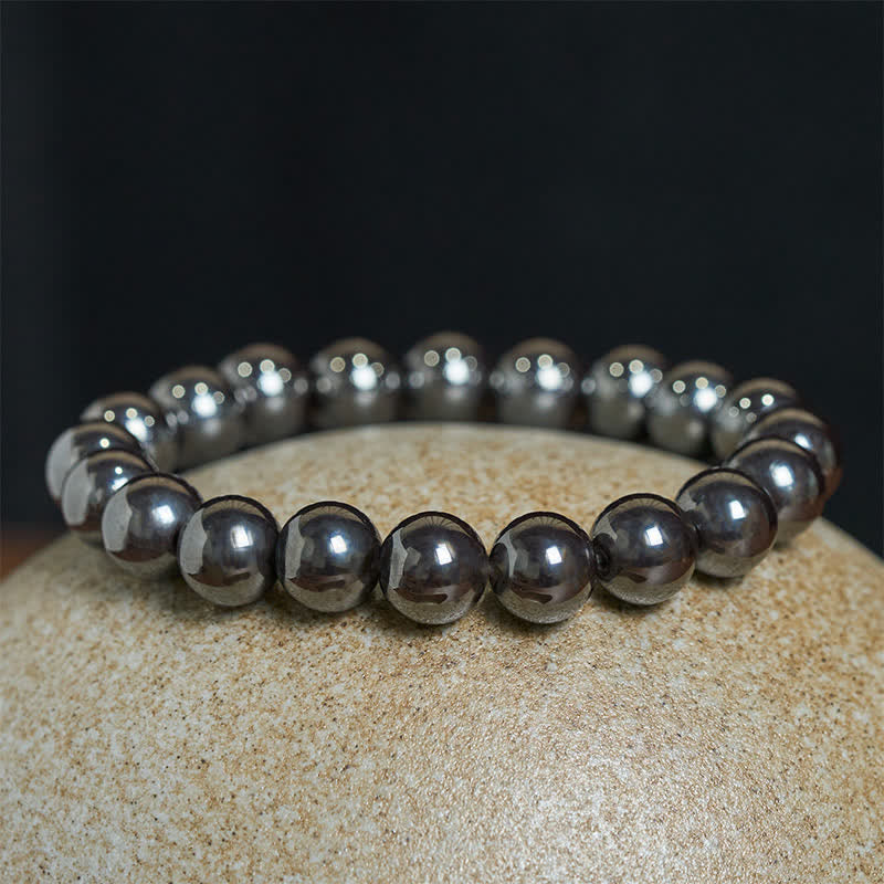 Buddha Stones Natural Hematite Bead Powerful Bracelet - image 1