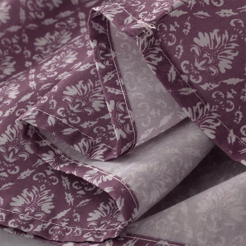 Buddha Stones Summer Drawstring Button-Up Floral Print Women's Short Sleeve Dress With Pockets - image 10