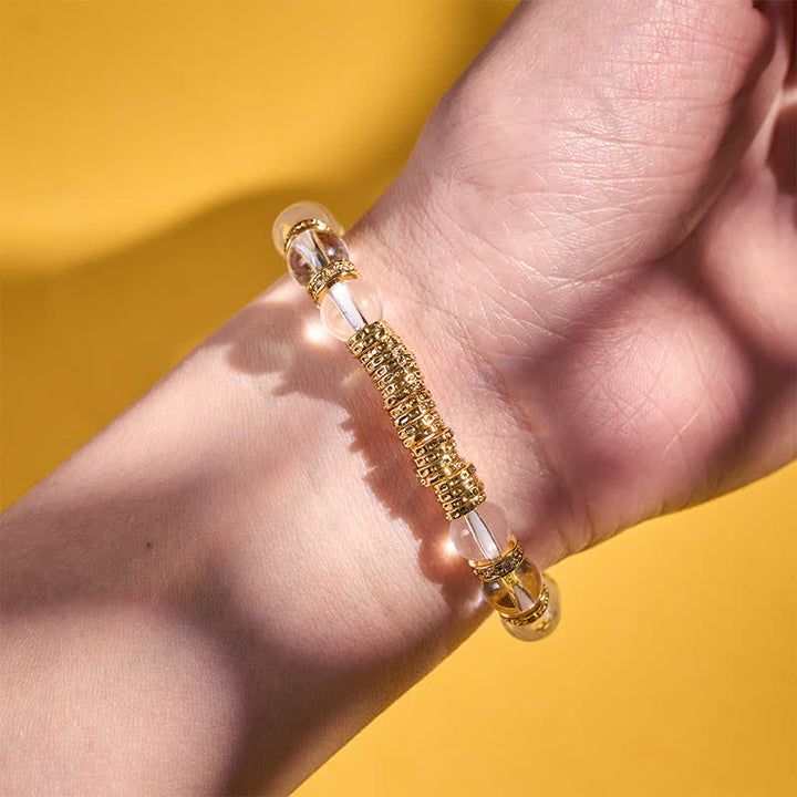 Buddha Stones Natural Clear Quartz Citrine Money For The Journey Protection Bracelet - image 4