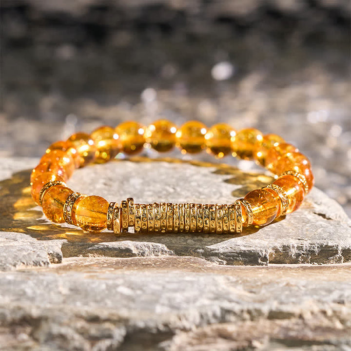 Buddha Stones Natural Clear Quartz Citrine Money For The Journey Protection Bracelet - Citrine (Wrist Circumference:14–15 cm) - image 10