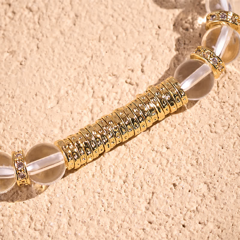 Buddha Stones Natural Clear Quartz Citrine Money For The Journey Protection Bracelet - image 3