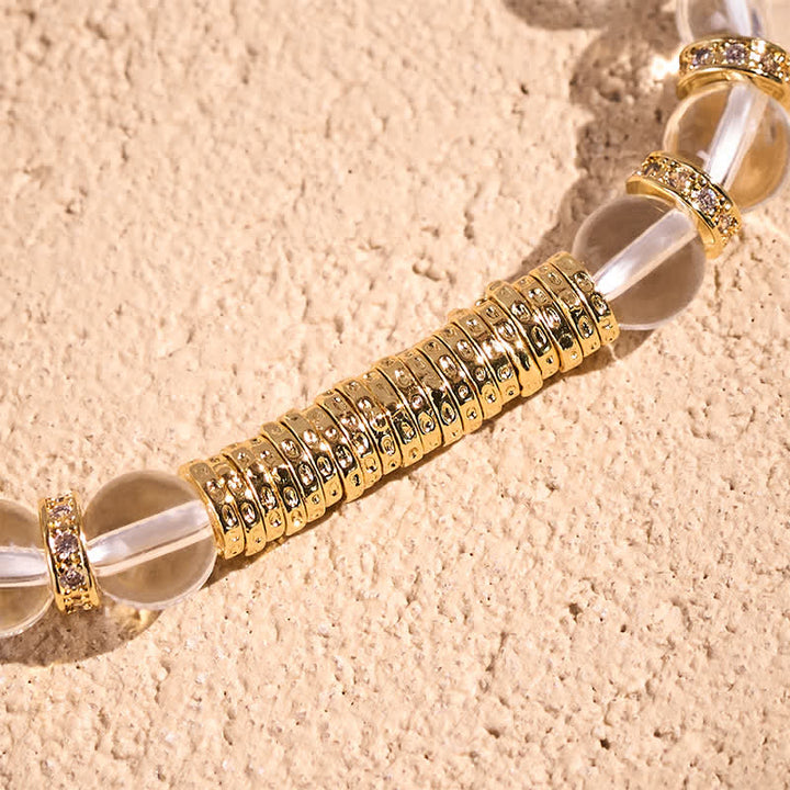 Buddha Stones Natural Clear Quartz Citrine Money For The Journey Protection Bracelet - image 3
