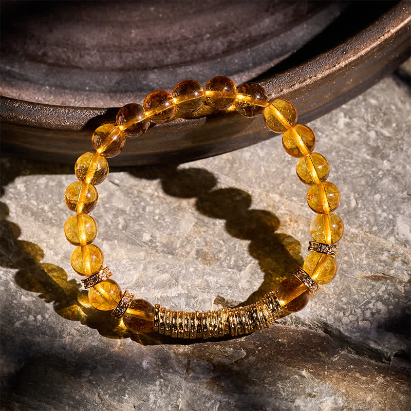 Buddha Stones Natural Clear Quartz Citrine Money For The Journey Protection Bracelet - image 11