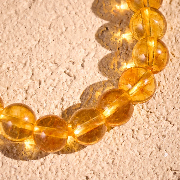 Buddha Stones Natural Clear Quartz Citrine Money For The Journey Protection Bracelet - image 12