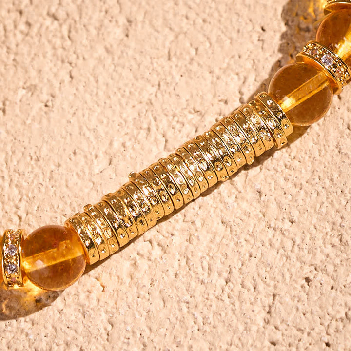 Buddha Stones Natural Clear Quartz Citrine Money For The Journey Protection Bracelet - image 13