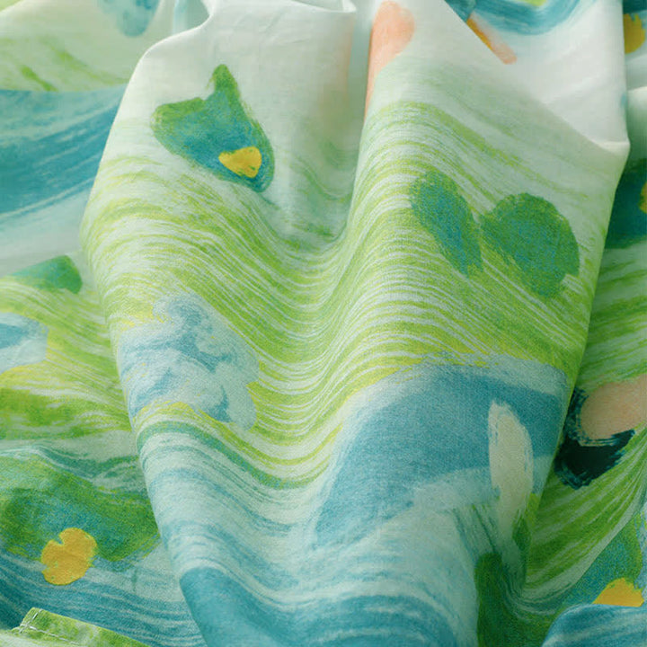 Buddha Stones Summer Washed Watercolor Floral Print Women's Sleeveless Dress - image 11