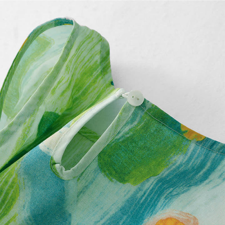 Buddha Stones Summer Washed Watercolor Floral Print Women's Sleeveless Dress - image 5