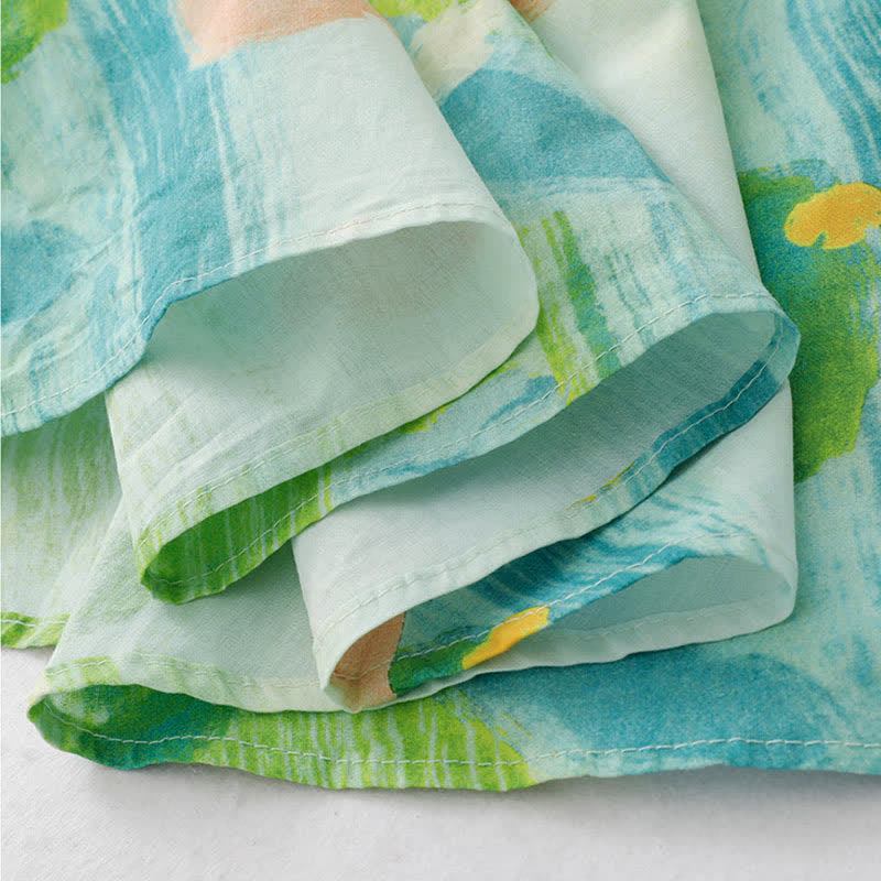 Buddha Stones Summer Washed Watercolor Floral Print Women's Sleeveless Dress - image 9