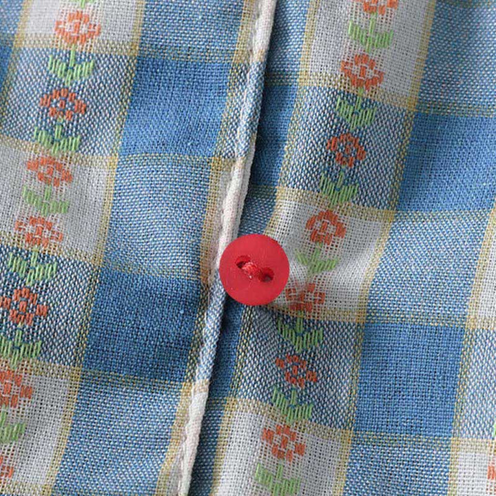 Buddha Stones Summer Button-Up Drawstring Gingham Women's Summer Sleeveless Dress With Pockets - image 8