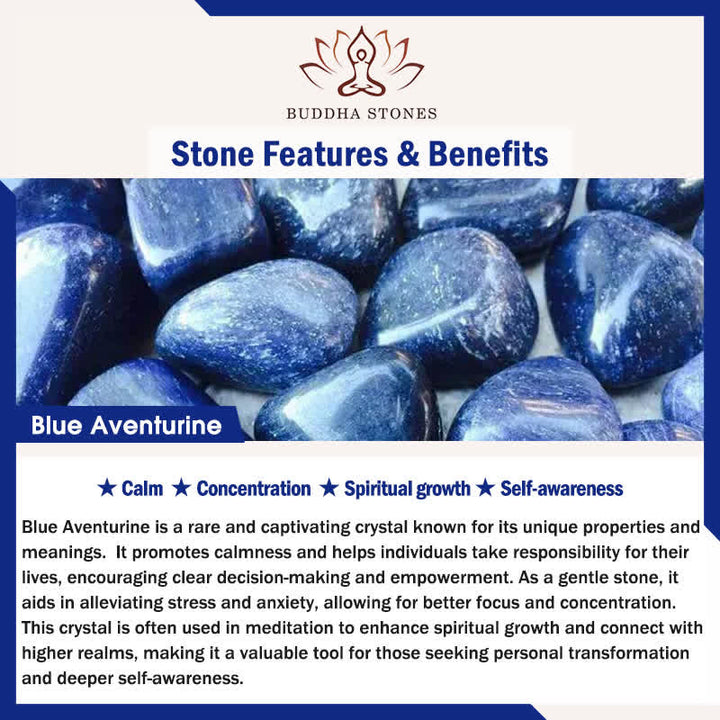 Buddha Stones Natural Blue Aventurine Lapis Lazuli Pearl Bead Concentration Necklace - image 5