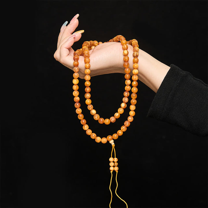 Buddha Stones 108 Beads Resin-Rich Pine Wood Calm Energy Mala - image 5