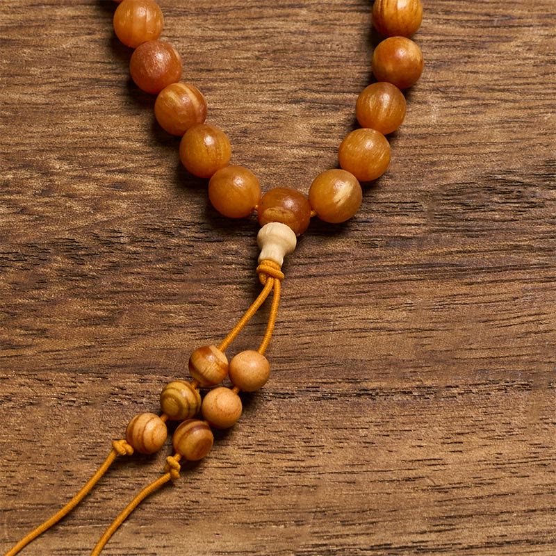 Buddha Stones 108 Beads Resin-Rich Pine Wood Calm Energy Mala - image 3
