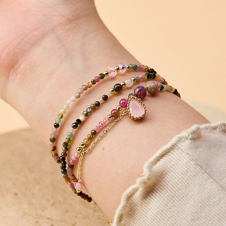 Buddha Stones Natural Tourmaline Triple Wrap Positive Bracelet - image 4