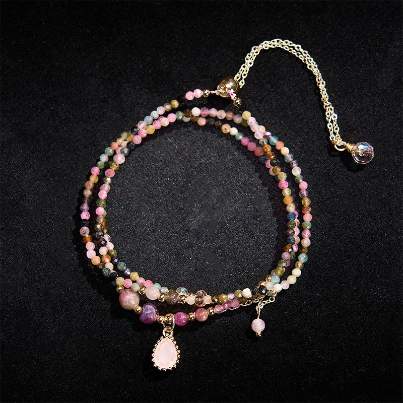 Buddha Stones Natural Tourmaline Triple Wrap Positive Bracelet - image 2