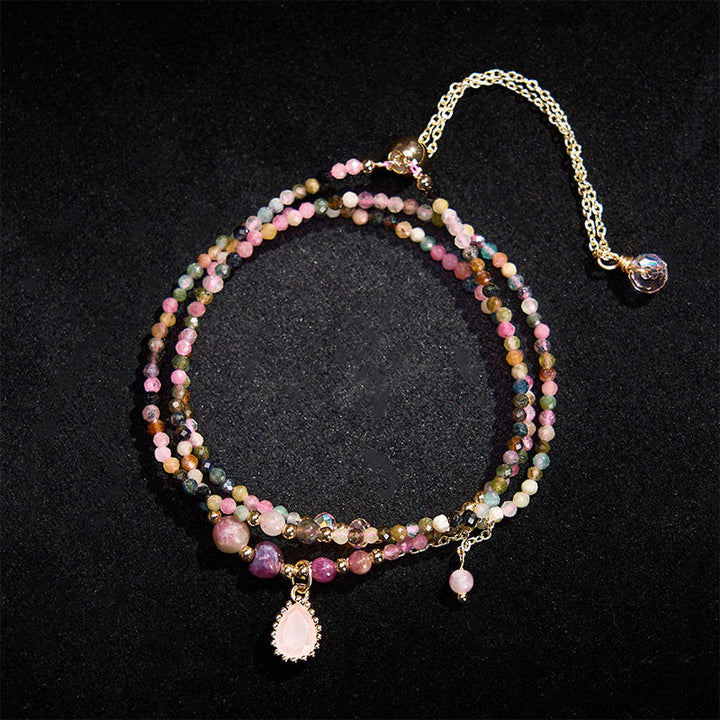 Buddha Stones Natural Tourmaline Triple Wrap Positive Bracelet - image 2