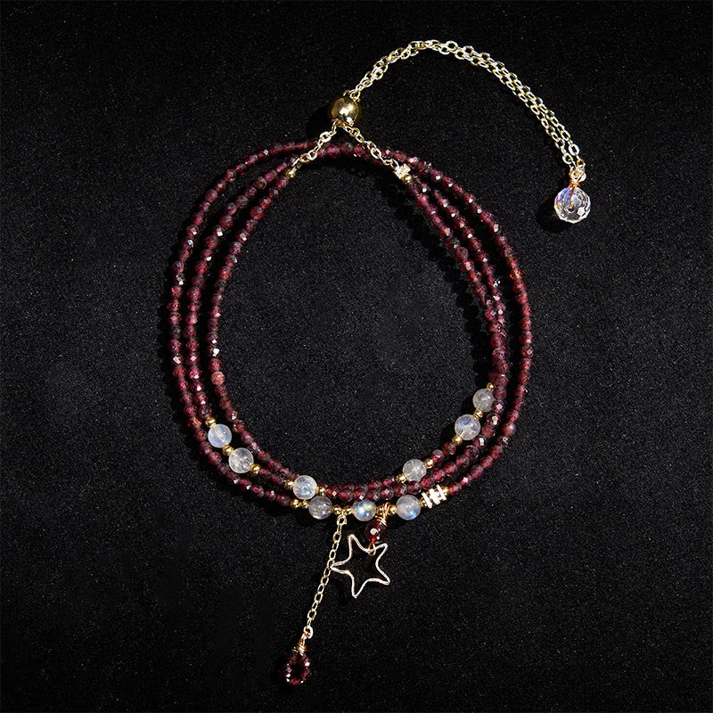 Buddha Stones Natural Garnet Stars Triple Wrap Passion Bracelet - image 3