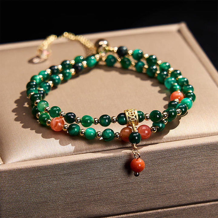 Buddha Stones Natural Green Tiger Eye Double Wrap Strength Bracelet - Green Tiger Eye(Wrist Circumference:14–15 cm) - image 0