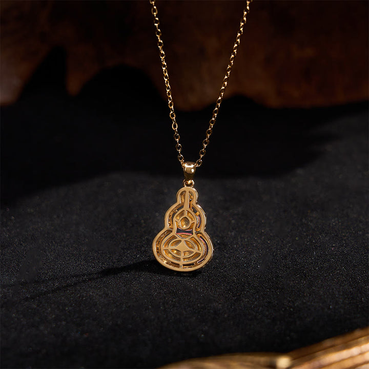 Buddha Stones Pink Chalcedony Gourd Optimism Necklace Pendant - image 3