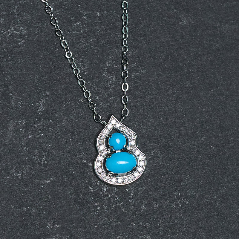 Buddha Stones Natural Turquoise Gourd Wisdom Necklace - image 3