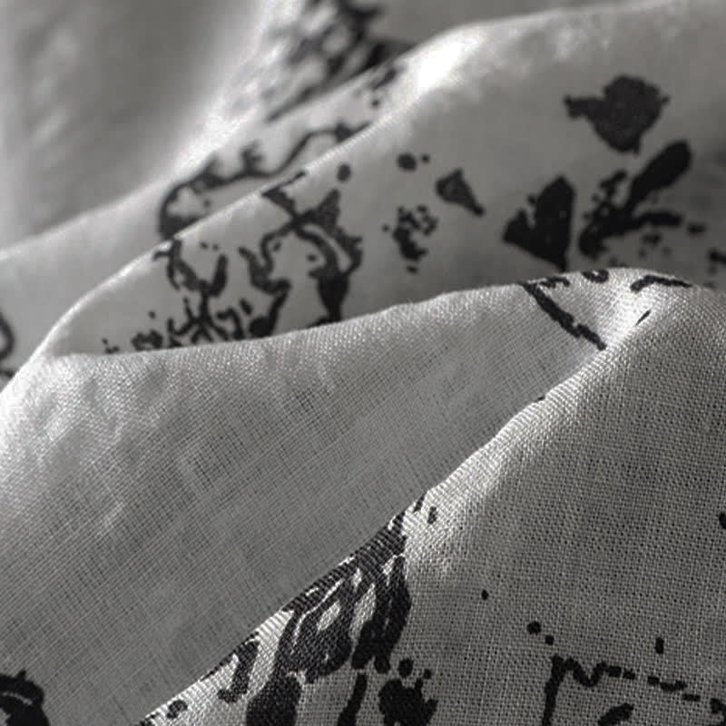 Buddha Stones Summer Minimalist Mandarin Collar Asymmetric Floral Print Women's Sleeveless Shirts - image 6