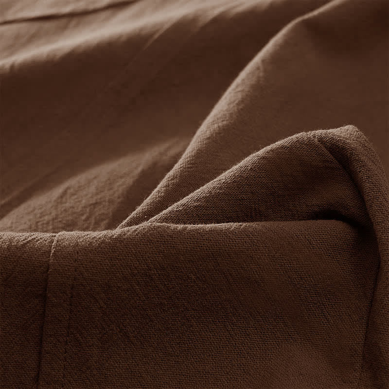 Buddha Stones Spring Casual Drawstring Solid Cotton Women's Harem Pants With Pockets - image 17