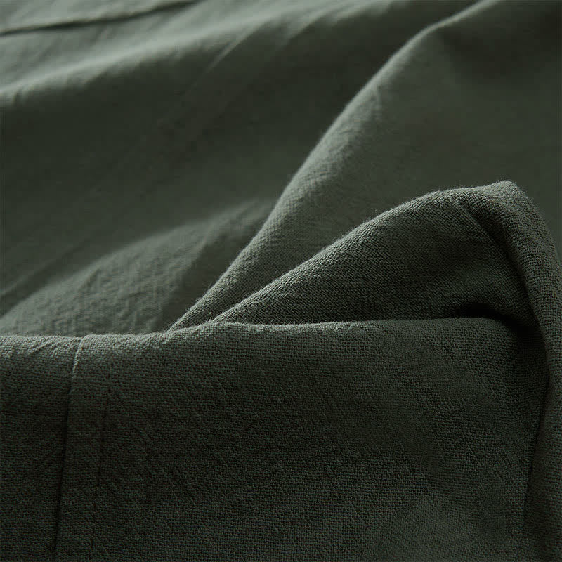 Buddha Stones Spring Casual Drawstring Solid Cotton Women's Harem Pants With Pockets - image 5