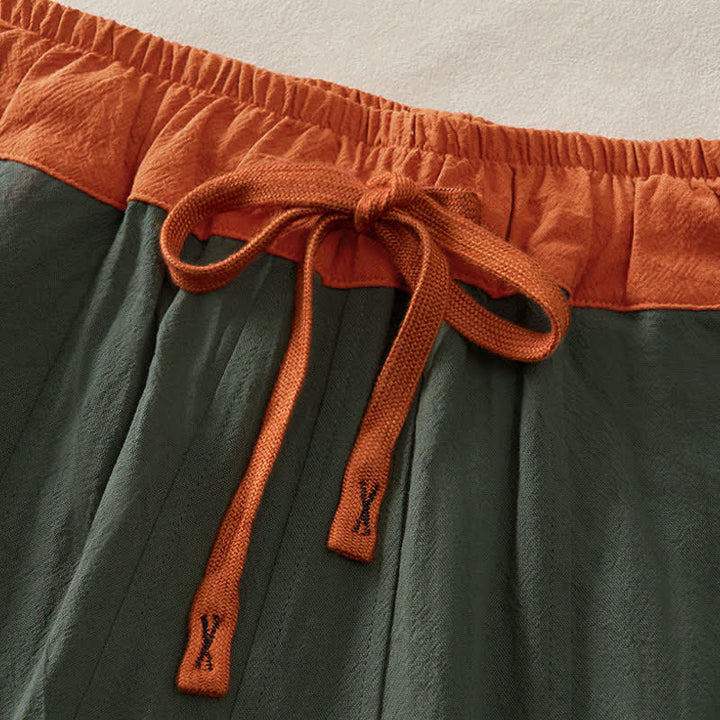 Buddha Stones Spring Casual Drawstring Solid Cotton Women's Harem Pants With Pockets - image 1