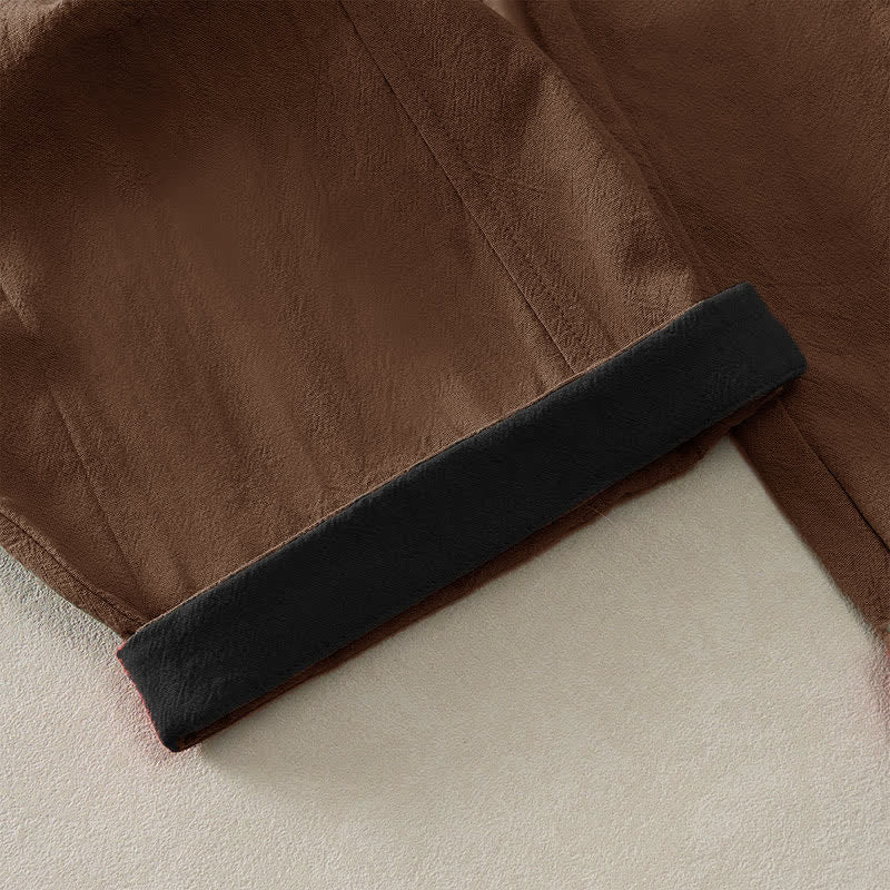 Buddha Stones Spring Casual Drawstring Solid Cotton Women's Harem Pants With Pockets - image 16