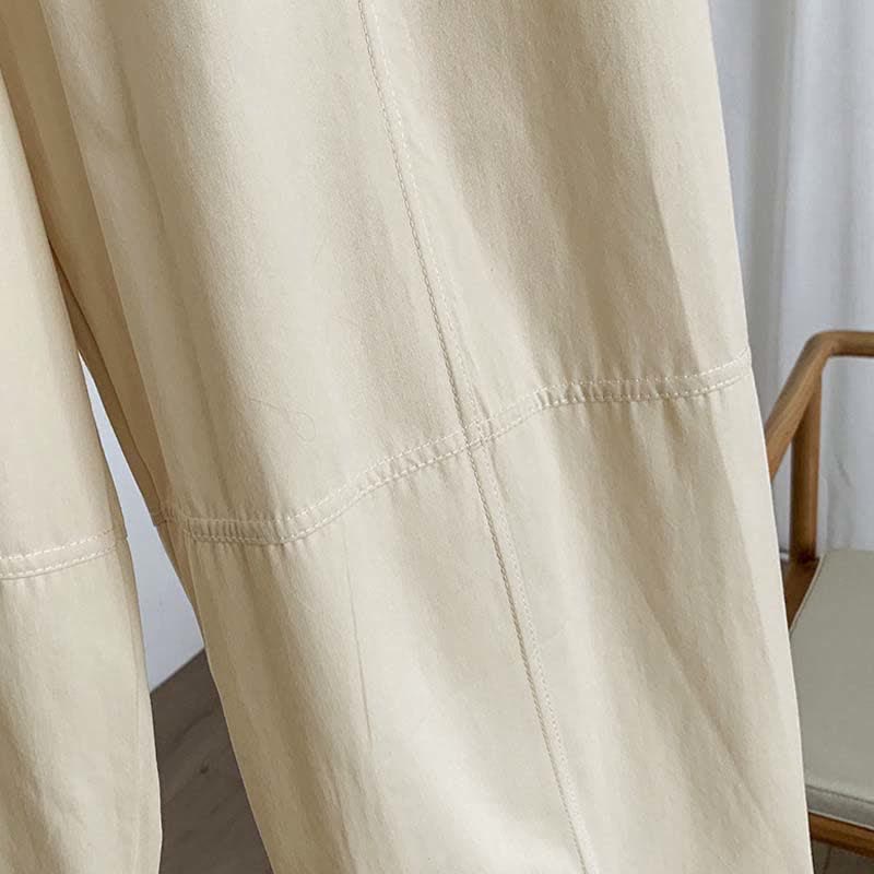 Buddha Stones Summer Casual Button-Up Solid Women's Harem Pants With Pockets - image 10