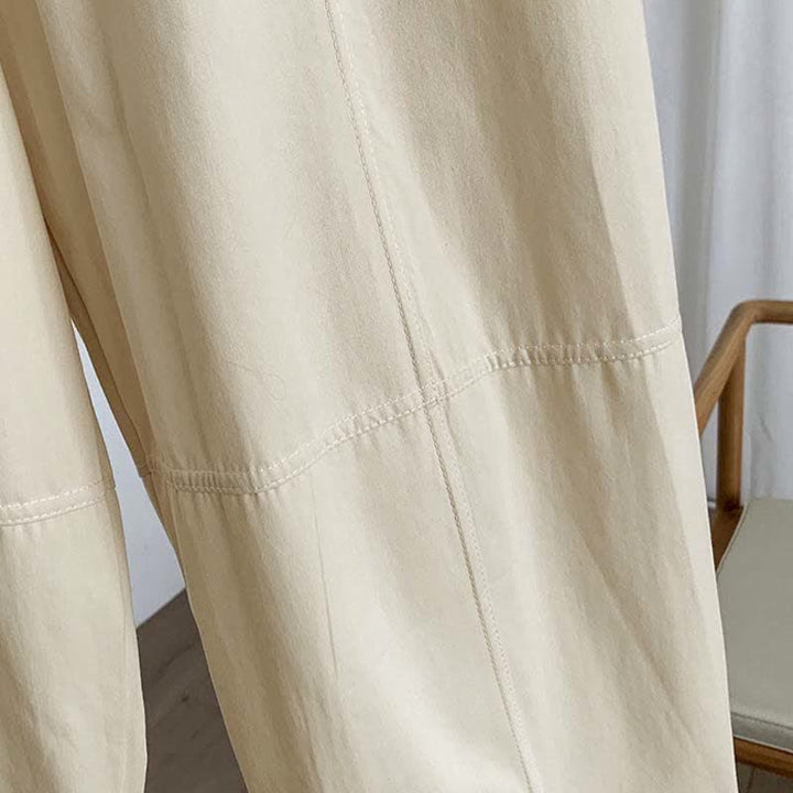 Buddha Stones Summer Casual Button-Up Solid Women's Harem Pants With Pockets - image 10