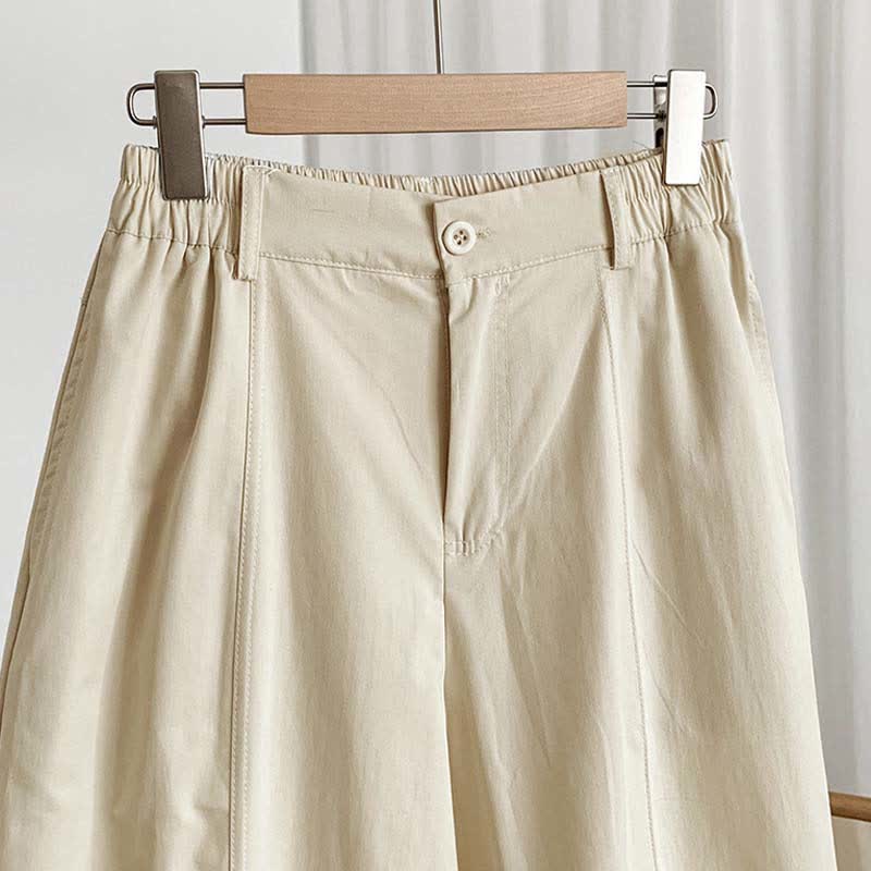 Buddha Stones Summer Casual Button-Up Solid Women's Harem Pants With Pockets - image 7