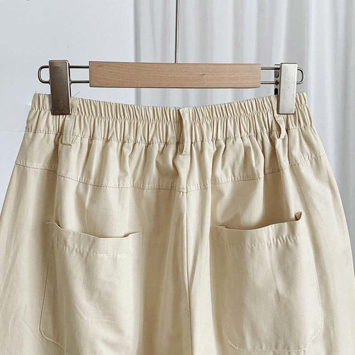 Buddha Stones Summer Casual Button-Up Solid Women's Harem Pants With Pockets - image 8