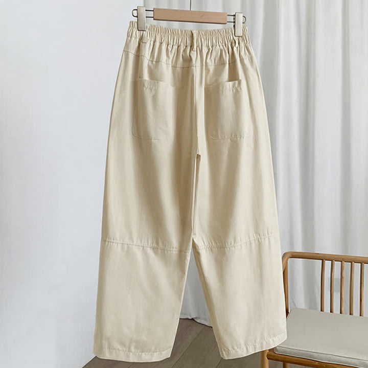Buddha Stones Summer Casual Button-Up Solid Women's Harem Pants With Pockets - image 6