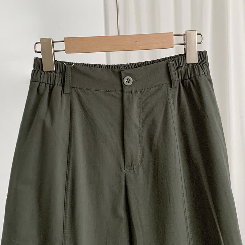 Buddha Stones Summer Casual Button-Up Solid Women's Harem Pants With Pockets - image 2