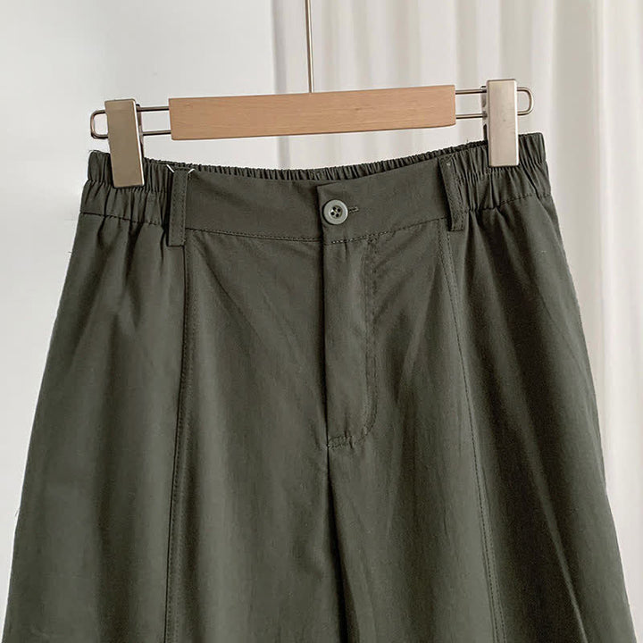 Buddha Stones Summer Casual Button-Up Solid Women's Harem Pants With Pockets - image 2