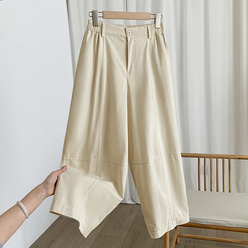 Buddha Stones Summer Casual Button-Up Solid Women's Harem Pants With Pockets - Bisque - US8-10，UK/AU12-14，EU40-42 (2XL) - image 5