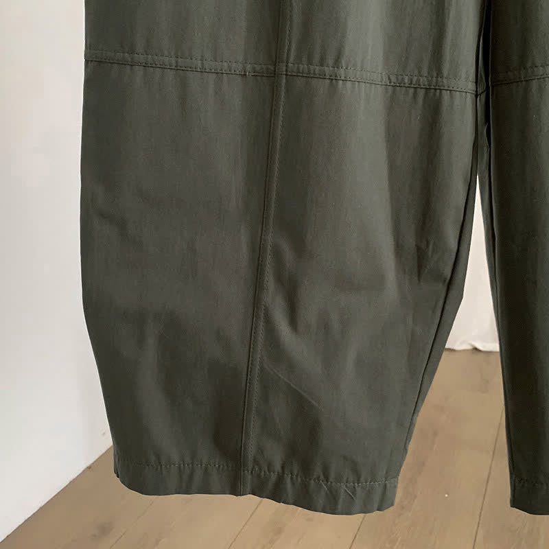 Buddha Stones Summer Casual Button-Up Solid Women's Harem Pants With Pockets - image 3