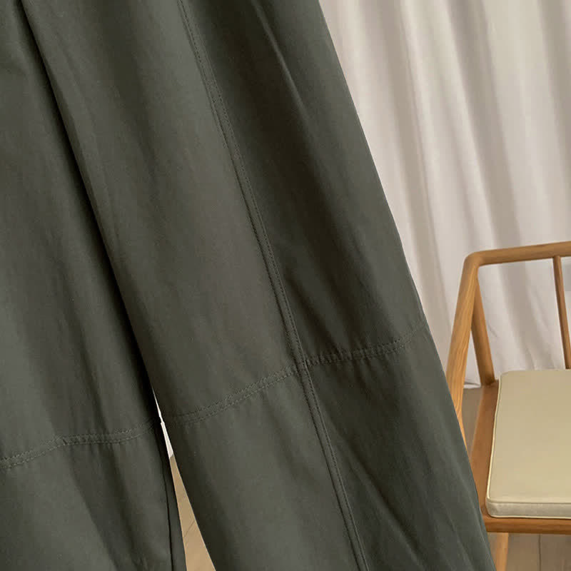 Buddha Stones Summer Casual Button-Up Solid Women's Harem Pants With Pockets - image 4