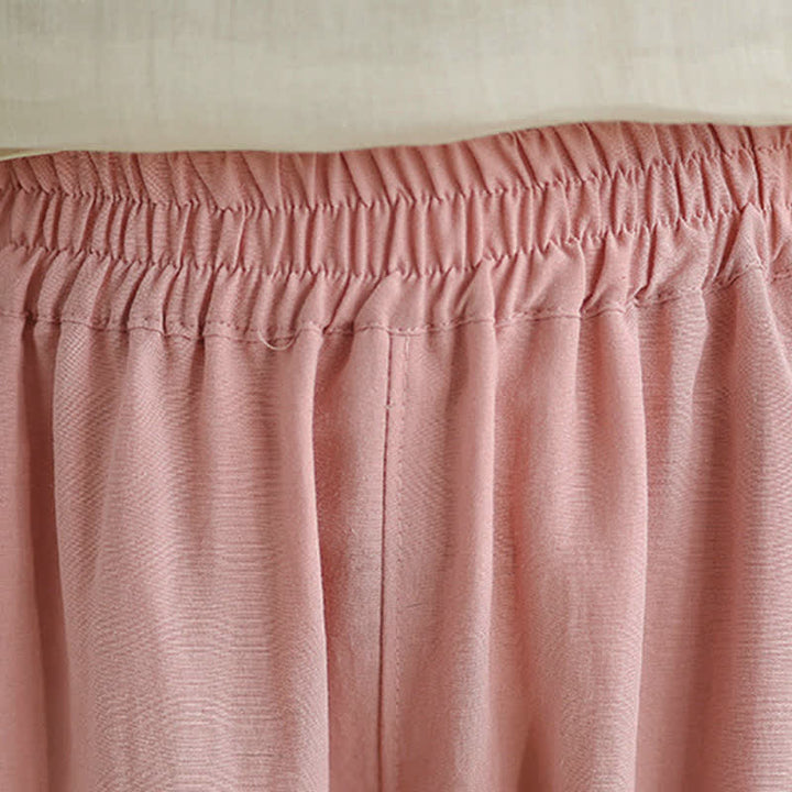 Buddha Stones Summer Casual Solid Women's Tapered Pants With Pockets - image 24