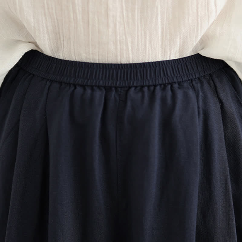 Buddha Stones Summer Minimalist Pleated Solid Women's Harem Pants With Pockets - image 8