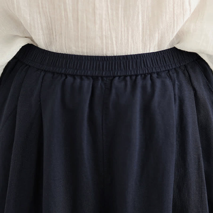 Buddha Stones Summer Minimalist Pleated Solid Women's Harem Pants With Pockets - image 8