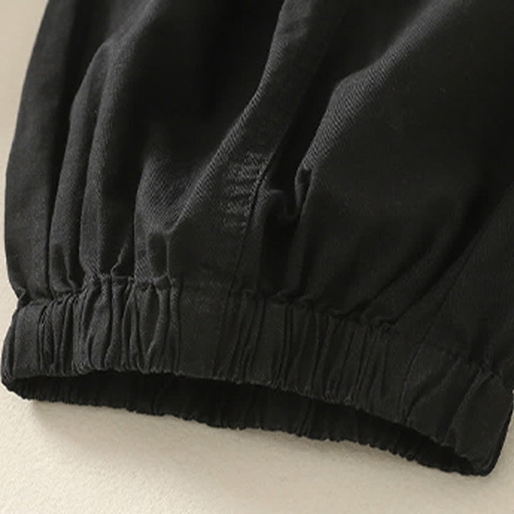 Buddha Stones Summer Casual Elastic Waist Solid Women's Tapered Pants With Pockets - image 9