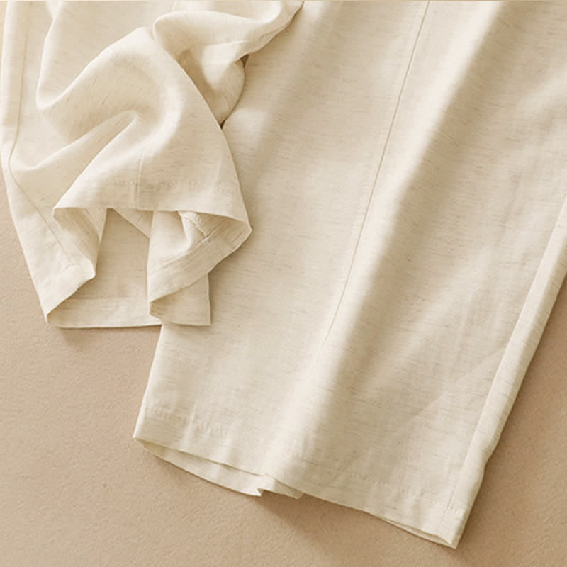 Buddha Stones Summer Minimalist Drawstring Solid Women's Straight Pants With Pockets - image 3