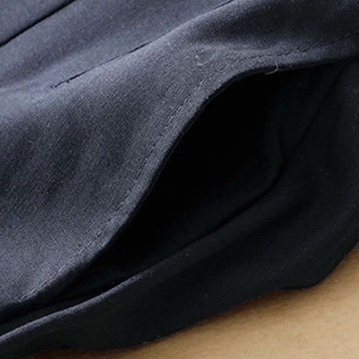 Buddha Stones Summer Minimalist Button-Up High Waist Solid Linen Women's Harem Pants With Pockets  - image 7