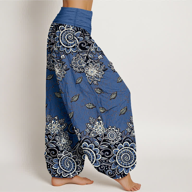 Buddha Stones Pure Cotton Bold Orange Paisley Mandala Pattern Women's Elastic Waist Harem Pants - image 7