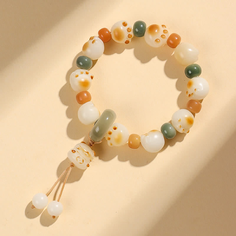 Buddha Stones Natural Bodhi Seed Cat Paw Design Wealth Bracelet - image 7