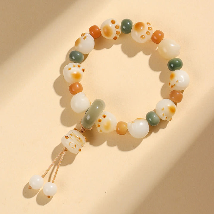 Buddha Stones Natural Bodhi Seed Cat Paw Design Wealth Bracelet - image 7